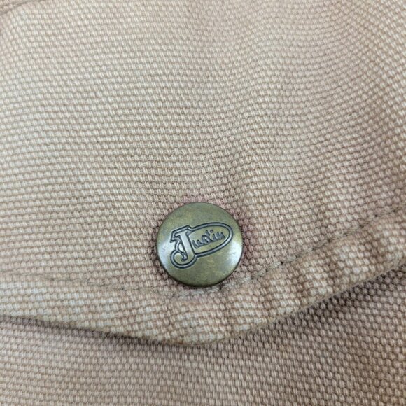 Justin Original Workware Canvas Chore Coat Barn Jacket Lined Mens Large Corduroy - Picture 5 of 16